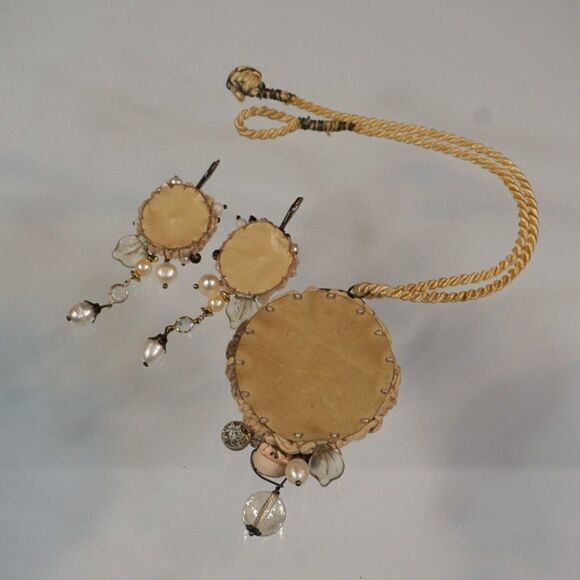 European Artisan Beaded Choker Necklace Earrings Set Boho Festival Hippie - Picture 7 of 10